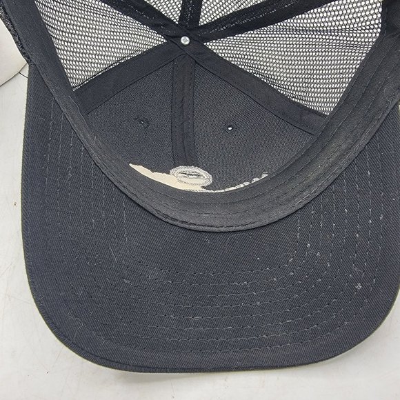 HeadToToe White Cap Embroidered Logo Mesh Trucker Hat Cap Black American Flag - Picture 9 of 9